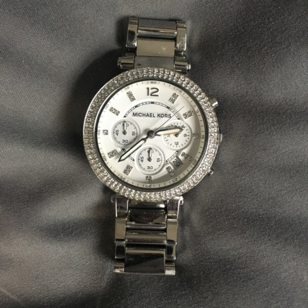 Michael Kors Parker Silver Watch NEW